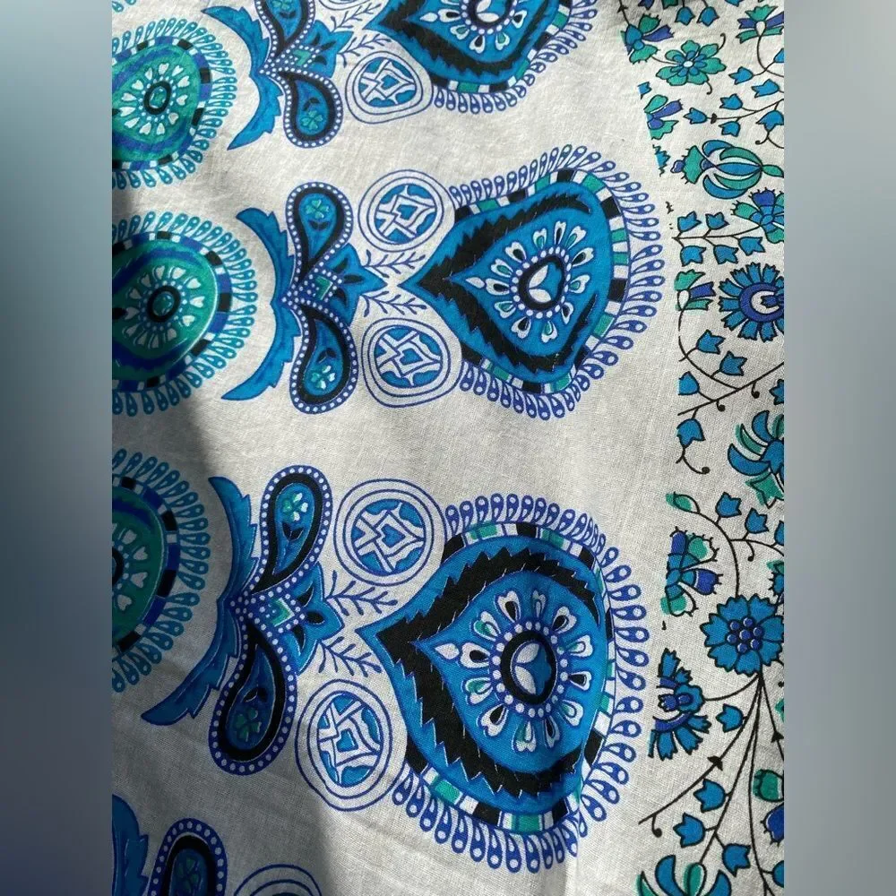 1970s Psychedelic Flower Power Made in India Bed Cover